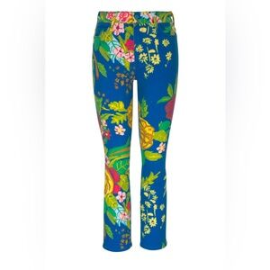 MOTHER The Mid Rise Dazzler Crop Play Date Cropped Straight Leg Floral Jeans 25